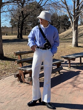 「BASIC COTTON（ベーシックコットン）のアイテム」を使った、kazukiさん（メンズ・160cm）の冬コーディネート