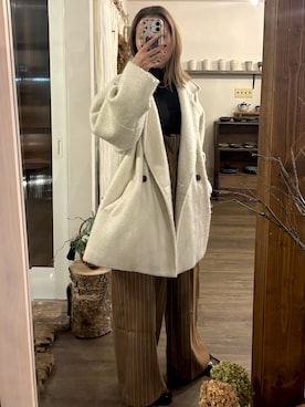 「アイテム（サロペット/オーバーオール）」を使った、Rerinaさん（レディース・162cm）の秋コーディネート