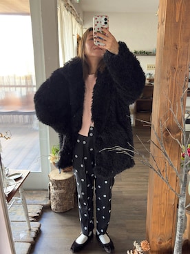 「アイテム（カーディガン/ボレロ、ピンク系）」を使った、Rerinaさん（レディース・162cm）の秋コーディネート