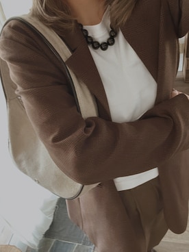 「ADAM ET ROPE'（アダムエロペ）のアイテム（ハンドバッグ）」を使った、Rerinaさん（レディース・162cm）の秋コーディネート