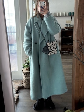 「アイテム（モカシン/デッキシューズ）」を使った、Rerinaさん（レディース・162cm）の冬コーディネート