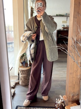 「アイテム（ストール/ショール）」を使った、Rerinaさん（レディース・162cm）の秋コーディネート