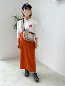 「シアタープロダクツ(THEATRE PRODUCTS)」｜「アイテム（帽子）」を使った、yukipiさん（レディース・153cm）の春コーディネート