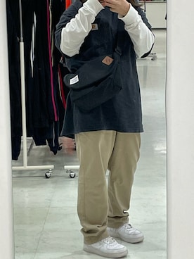 「Carhartt（カーハート）のアイテム（Tシャツ/カットソー）」を使った、みさきさん（レディース・153cm）の秋コーディネート