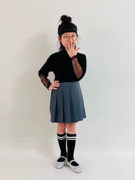 「アイテム（バレエシューズ）」を使った、syun★さん（キッズ・146cm）の秋コーディネート