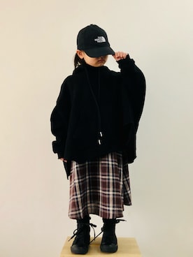 「アイテム（スカート、ブラウン系）」を使った、syun★さん（キッズ・120cm）の冬コーディネート