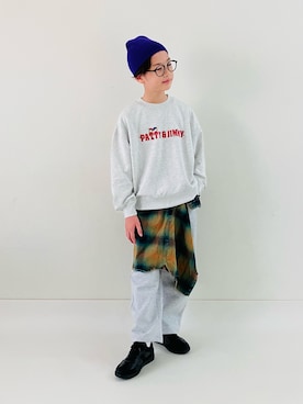 「アイテム（スウェットパンツ）」を使った、syun★さん（キッズ・146cm）の秋コーディネート