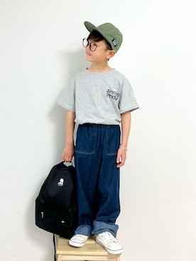 「フリンジデニム」｜「アイテム（帽子）」を使った、syun★さん（キッズ・126cm）の夏コーディネート