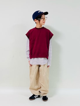 「アイテム（ベスト）」を使った、syun★さん（キッズ・146cm）の秋コーディネート