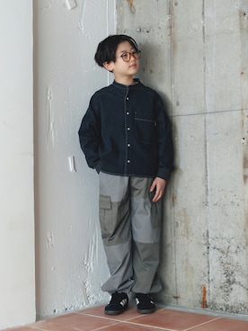 「アイテム（カーゴパンツ）」を使った、syun★さん（キッズ・146cm）の秋コーディネート
