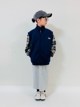 「アイテム（キャップ）」を使った、syun★さん（キッズ・146cm）の秋コーディネート