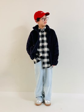 「アイテム（スニーカー）」を使った、syun★さん（キッズ・146cm）の冬コーディネート