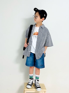 「真夏のアクティブスタイル」｜「アイテム（キャップ）」を使った、syun★さん（キッズ・126cm）の夏コーディネート