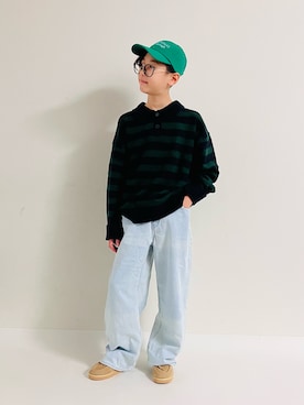 「アイテム（キャップ）」を使った、syun★さん（キッズ・146cm）の冬コーディネート