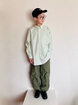 「GU（ジーユー）のアイテム（キャップ）」を使った、syun★さん（キッズ・146cm）の春コーディネート