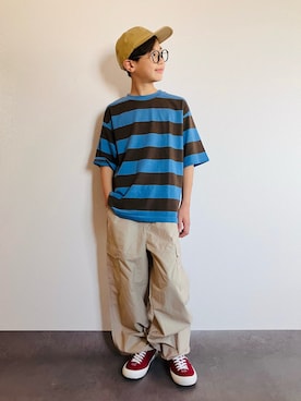 「アイテム（カーゴパンツ、ベージュ系）」を使った、syun★さん（キッズ・152cm）の夏コーディネート