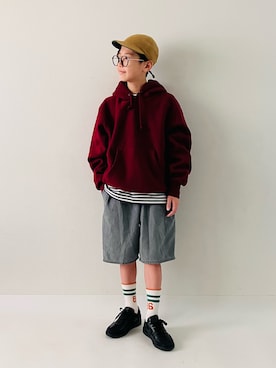 「アイテム（スニーカー）」を使った、syun★さん（キッズ・146cm）の秋コーディネート
