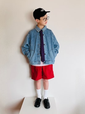 「GU（ジーユー）のアイテム（帽子）」を使った、syun★さん（キッズ・146cm）の春コーディネート