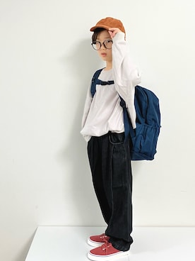 「アイテム（デニムパンツ、ブラック系）」を使った、syun★さん（キッズ・128cm）の秋コーディネート
