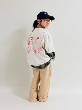 「アイテム（チノパンツ）」を使った、syun★さん（キッズ・146cm）の秋コーディネート