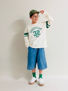 「アイテム（デニムパンツ）」を使った、syun★さん（キッズ・146cm）の夏コーディネート