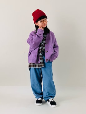 「アイテム（デニムパンツ）」を使った、syun★さん（キッズ・146cm）の秋コーディネート