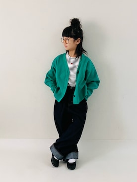 「アイテム（バレエシューズ）」を使った、syun★さん（キッズ・146cm）の秋コーディネート