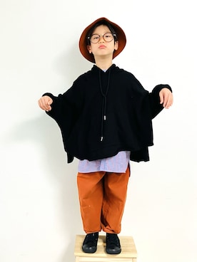「アイテム（スウェット、ブラック系）」を使った、syun★さん（キッズ・130cm）の秋コーディネート
