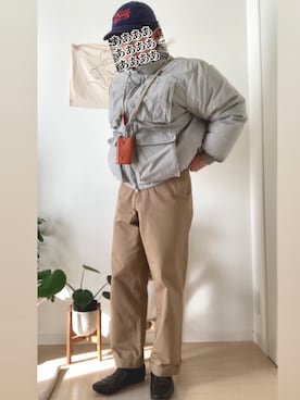 「DEUS EX MACHINA（デウスエクスマキナ）のアイテム（帽子）」を使った、遅咲きの服好きさん（メンズ・168cm）の冬コーディネート