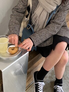 「チドリ柄」｜「アイテム（ワンピース/ドレス）」を使った、れなさん（レディース・162cm）の秋コーディネート