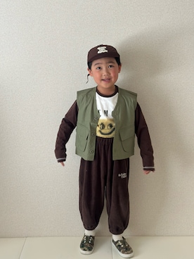 「p.premier（ピードットプルミエ）のアイテム（帽子）」を使った、utaさん（キッズ・110cm）の春コーディネート