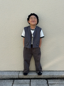 「p.premier（ピードットプルミエ）のアイテム」を使った、utaさん（キッズ・110cm）の春コーディネート