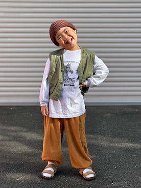 「ZARA KIDSのアイテム」を使った、utaさん（キッズ・110cm）の秋コーディネート