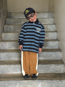 「アイテム（キャップ）」を使った、utaさん（キッズ・110cm）の春コーディネート