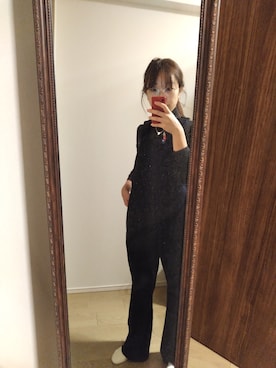 「Drawing Numbers（ドローイング ナンバーズ）のアイテム（オールインワン・サロペット）」を使った、kyon2さん（レディース・150cm）の冬コーディネート