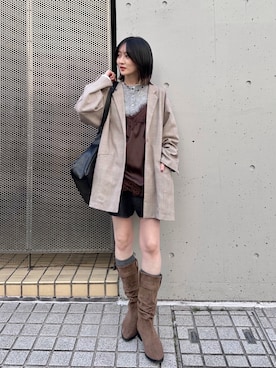 「GIUNON（ジウノン）のアイテム」を使った、maoさん（レディース・153cm）の春コーディネート