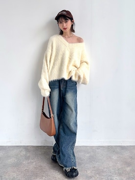 「NOGLE（ノグル）のアイテム（キャップ）」を使った、maoさん（レディース・153cm）の秋コーディネート