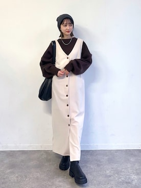 「NOGLE（ノグル）のアイテム」を使った、maoさん（レディース・153cm）の秋コーディネート