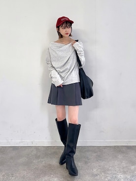 「NOGLE（ノグル）のアイテム（キャップ）」を使った、maoさん（レディース・153cm）の秋コーディネート