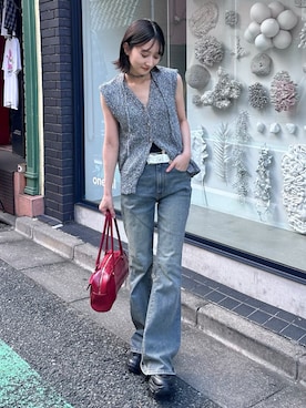 「アイテム（バッグ）」を使った、maoさん（レディース・153cm）の夏コーディネート