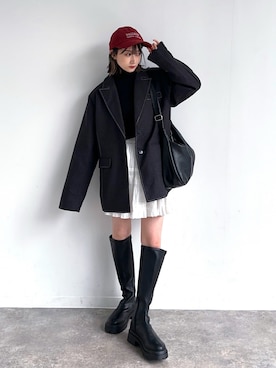 「NOGLE（ノグル）のアイテム（キャップ）」を使った、maoさん（レディース・153cm）の秋コーディネート