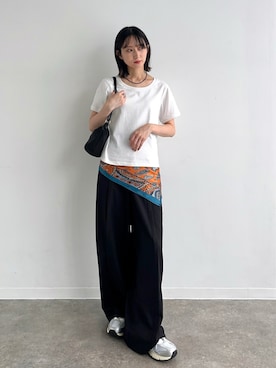 「NOGLE（ノグル）のアイテム（パンツ）」を使った、maoさん（レディース・153cm）の夏コーディネート