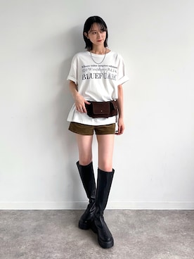 「SLY（スライ）のアイテム」を使った、maoさん（レディース・153cm）の夏コーディネート