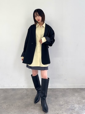 「NOGLE（ノグル）のアイテム（ジャケット/アウター）」を使った、maoさん（レディース・153cm）の秋コーディネート