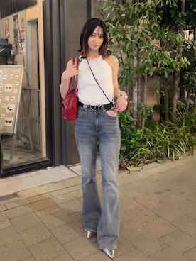 「アイテム（タンクトップ）」を使った、maoさん（レディース・153cm）の夏コーディネート