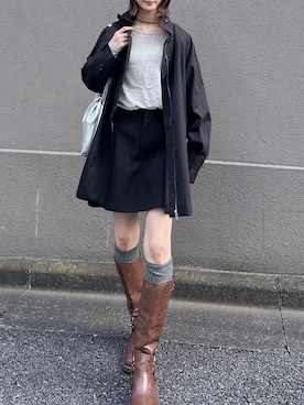 「アイテム（ステンカラーコート）」を使った、maoさん（レディース・153cm）の秋コーディネート