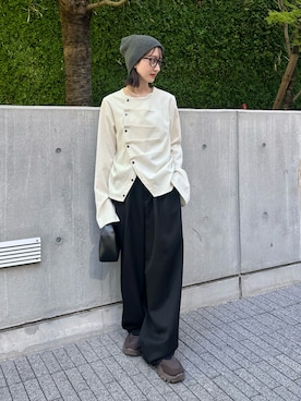 「EVOL（イーボル）のアイテム」を使った、maoさん（レディース・153cm）の秋コーディネート