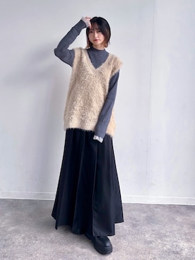 「アイテム（ベスト）」を使った、maoさん（レディース・153cm）の秋コーディネート