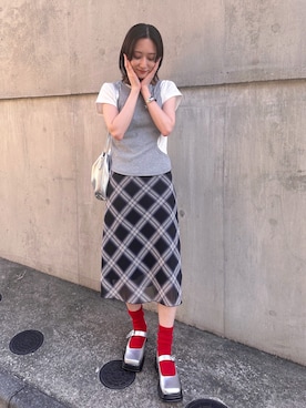 「カラーソックス」｜maoさん（レディース・153cm）の夏コーディネート