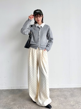 「NOGLE（ノグル）のアイテム（パンツ）」を使った、maoさん（レディース・153cm）の春コーディネート